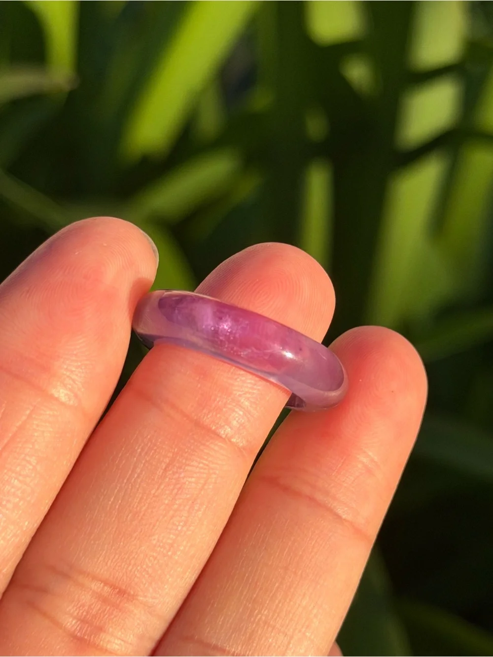 Size 6.25 Translucent Purple Amethyst Dome Ring 2197